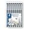 Tusfilc készlet, 8 különböző vonalvastagság, STAEDTLER "Pigment liner 308", fekete
