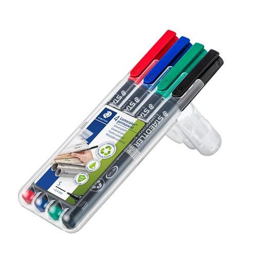 Alkoholos marker készlet, OHP, 0,4 mm, STAEDTLER "Lumocolor® 313 S", 4 különböző szín