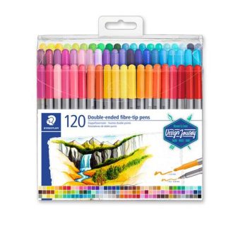   Filctoll készlet, 0,8/3,0 mm, kétvégű, STAEDTLER® "3200", 120 különböző szín