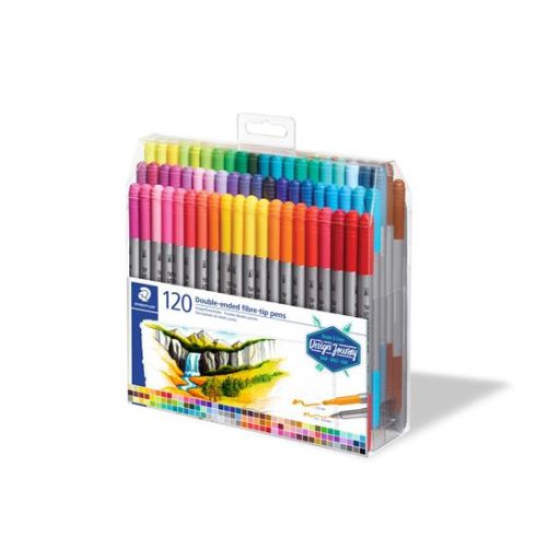 Filctoll készlet, 0,8/3,0 mm, kétvégű, STAEDTLER® "3200", 120 különböző szín