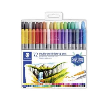   Filctoll készlet, 0,8/3,0 mm, kétvégű, STAEDTLER® "3200", 72 különböző szín