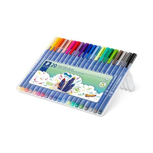 Filctoll készlet, 1 mm, STAEDTLER "Triplus 323", 20 különböző szín