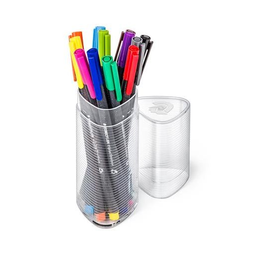 Tűfilc készlet, 0,3 mm, STAEDTLER "Triplus 334", 12 különböző szín