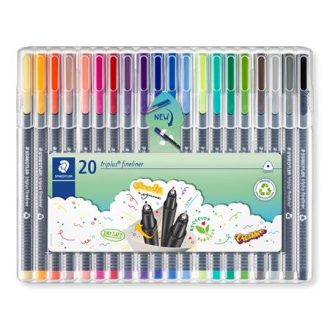   Tűfilc készlet, 0,3 mm, STAEDTLER "Triplus 334", 20 különböző szín
