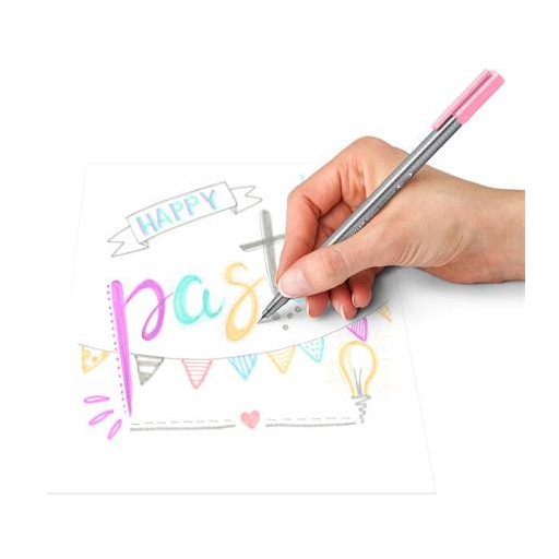 Tűfilc készlet, 0,3 mm, STAEDTLER "Triplus® 334", 6 különböző pasztell szín