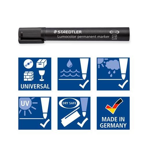 Alkoholos marker készlet, 2 mm, kúpos, STAEDTLER "Lumocolor® 352", 6 különböző szín