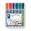 Flipchart marker készlet, 2 mm, kúpos, STAEDTLER "Lumocolor 356", 6 különböző szín