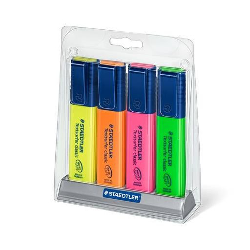 Szövegkiemelő készlet, 1-5 mm, asztali, STAEDTLER "Classic 364", 4 különböző szín