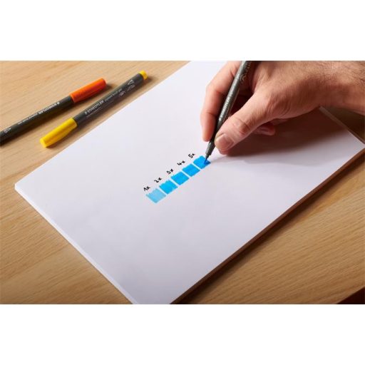 Ecsetirón készlet, STAEDTLER "Pigment brush 371", 12 különböző alapszín