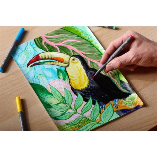 Ecsetirón készlet, STAEDTLER "Pigment brush 371", 12 különböző pasztell szín