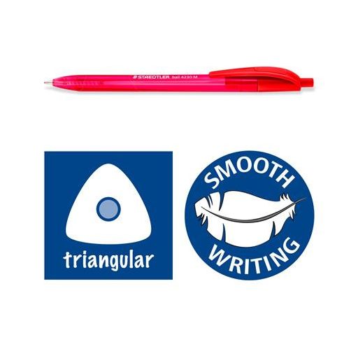 Golyóstoll, 1 mm, nyomógombos, STAEDTLER® "4230 M", 8 különböző szín
