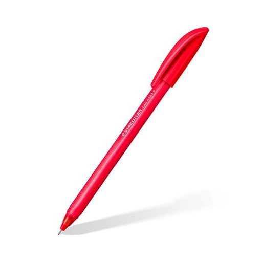 Golyóstoll, 0,3 mm, kupakos, STAEDTLER "Ball 432", piros