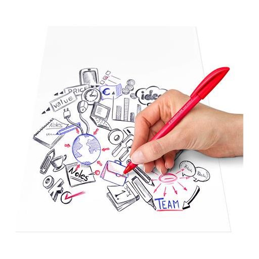 Golyóstoll, 0,3 mm, kupakos, STAEDTLER "Ball 432", piros