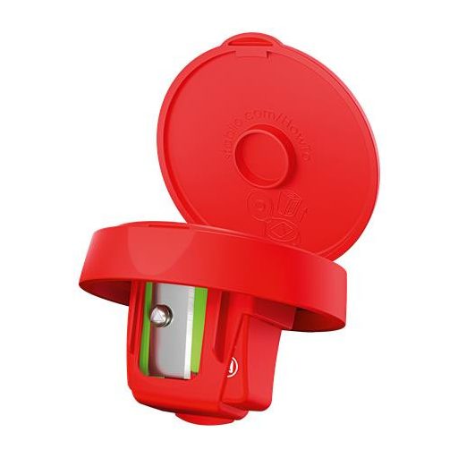 Hegyező, egylyukú, tartályos, STABILO "Woody 3 in 1", piros