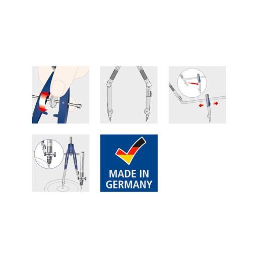 Körző készlet, precíziós, 4 darabos, STAEDTLER "Noris 550 02"