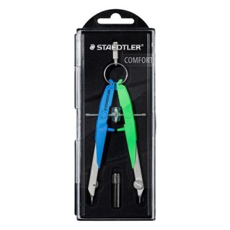   Körző készlet, precíziós, 2 darabos, STAEDTLER "Mars Comfort 556", neon kék/zöld
