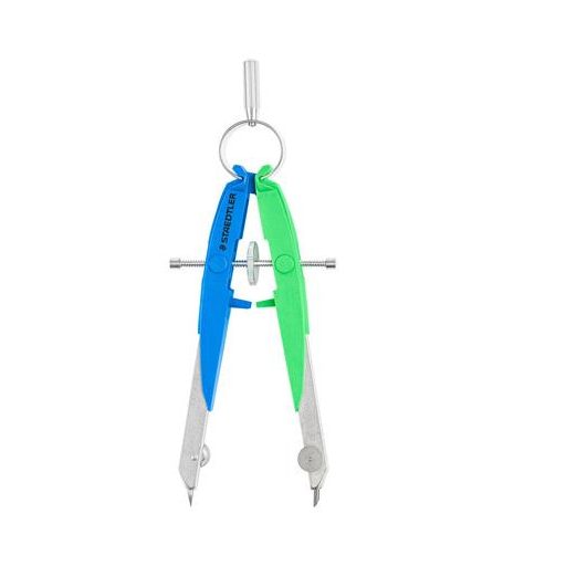 Körző készlet, precíziós, 2 darabos, STAEDTLER "Mars Comfort 556", neon kék/zöld