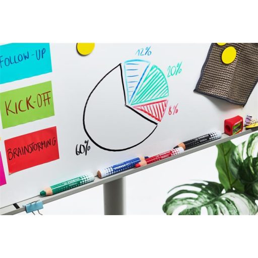 Táblaceruza fehértáblához, flipchartpapírhoz, kúpos, STABILO "MARKdry", fekete