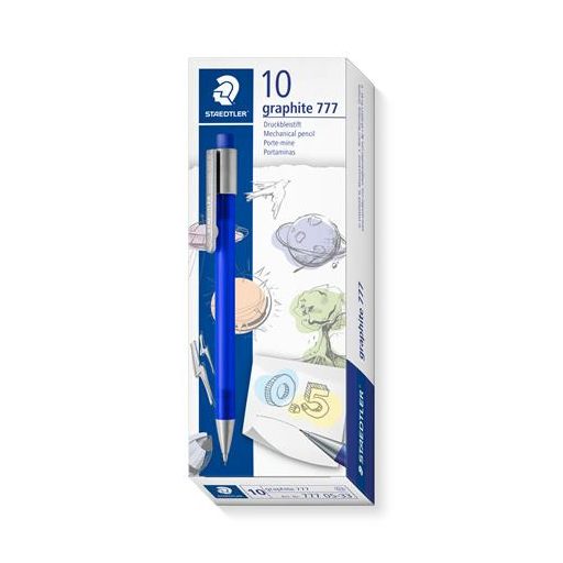 Nyomósirón, 0,5 mm, STAEDTLER "Graphite 777", selyemkék