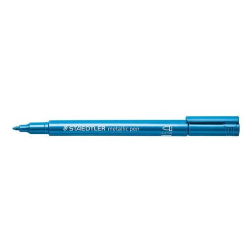 Dekormarker, 1-2 mm, kúpos, STAEDTLER "8323", metálkék