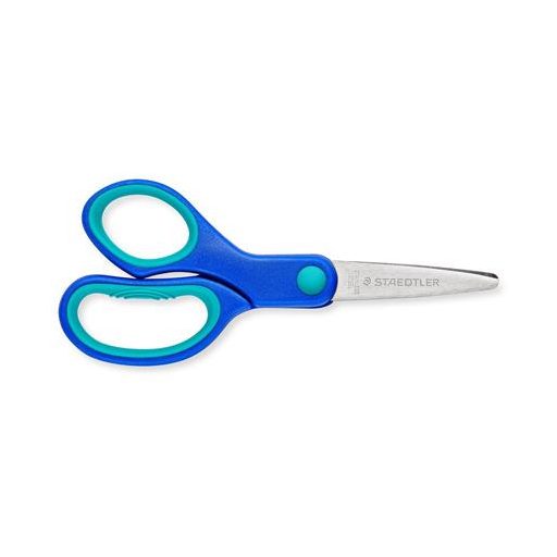 Olló, iskolai, 14 cm, balkezes, STAEDTLER "Noris 965", kék