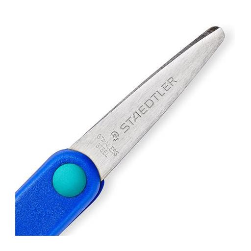 Olló, iskolai, 14 cm, balkezes, STAEDTLER "Noris 965", kék