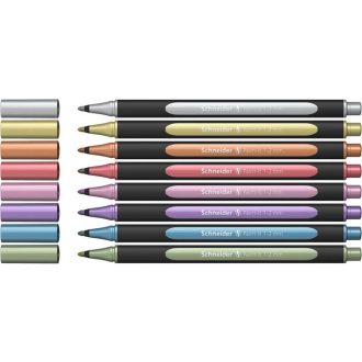   Metálfényű filctoll készlet, 1-2 mm, SCHNEIDER "Paint-It 020", 8 különböző szín