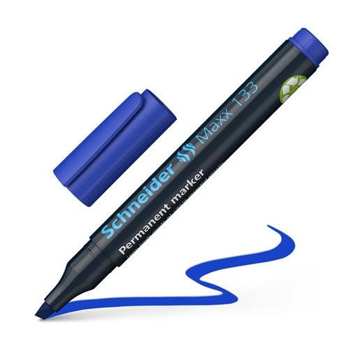 Alkoholos marker, 1-4 mm, vágott, SCHNEIDER "Maxx 133", kék