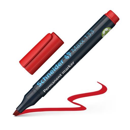 Alkoholos marker, 1-4 mm, vágott, SCHNEIDER "Maxx 133", piros