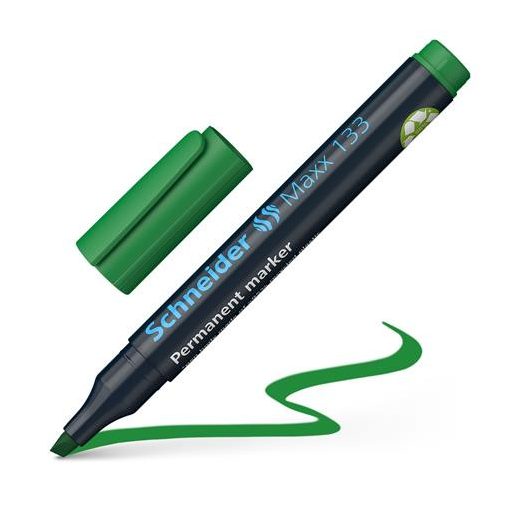 Alkoholos marker, 1-4 mm, vágott, SCHNEIDER "Maxx 133", zöld