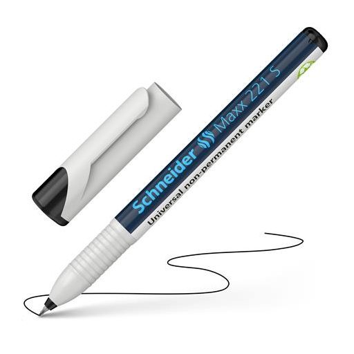 Alkoholmentes marker, OHP, 0,4 mm, SCHNEIDER "Maxx 221 S", fekete