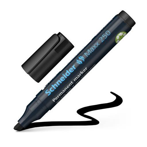 Alkoholos marker, 2-7 mm, vágott, SCHNEIDER "Maxx 250", fekete