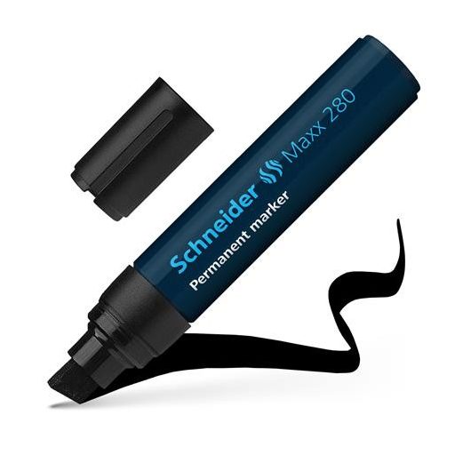 Alkoholos marker, 4-12 mm, vágott, SCHNEIDER "Maxx 280", fekete