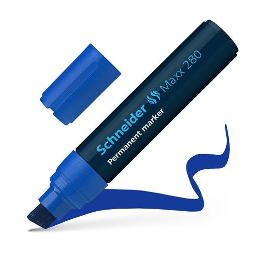 Alkoholos marker, 4-12 mm, vágott, SCHNEIDER "Maxx 280", kék