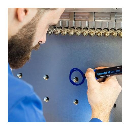 Alkoholos marker, 4-12 mm, vágott, SCHNEIDER "Maxx 280", kék