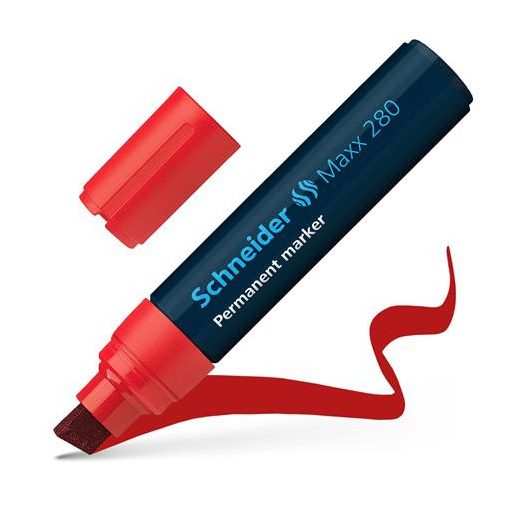 Alkoholos marker, 4-12 mm, vágott, SCHNEIDER "Maxx 280", piros