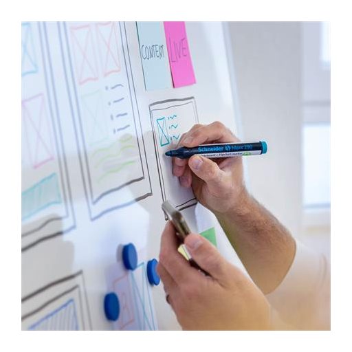 Tábla- és flipchart marker, 2-3 mm, kúpos, SCHNEIDER "Maxx 290", türkizkék