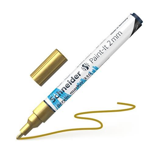 Dekormarker, akril, 2 mm, SCHNEIDER "Paint-It 310", arany