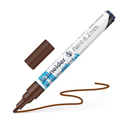Dekormarker, akril, 2 mm, SCHNEIDER "Paint-It 310", barna