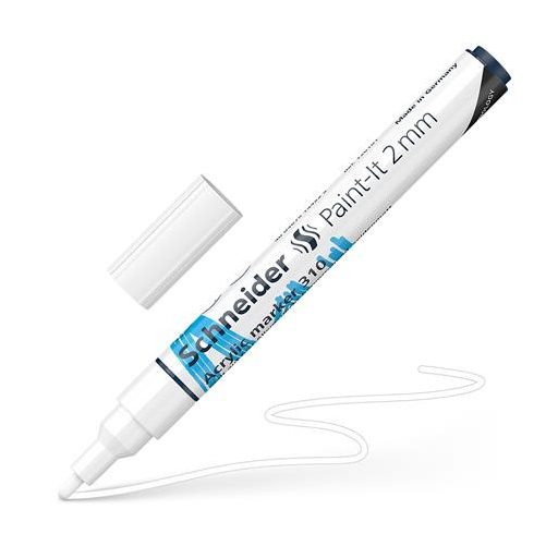 Dekormarker, akril, 2 mm, SCHNEIDER "Paint-It 310", fehér