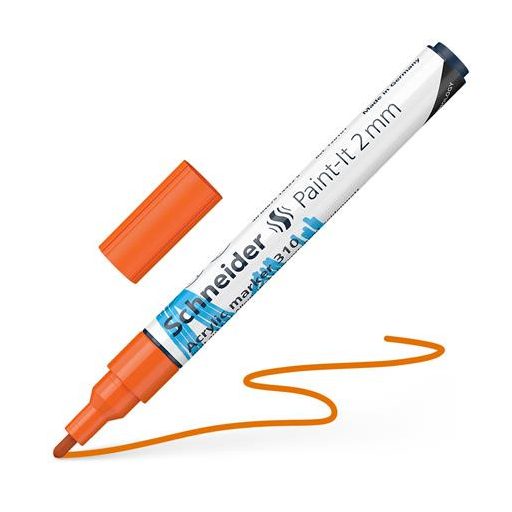 Dekormarker, akril, 2 mm, SCHNEIDER "Paint-It 310", narancssárga