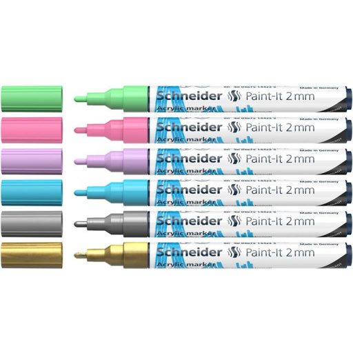 Dekormarker készlet, akril, 2 mm, SCHNEIDER "Paint-It 310", 6 különböző szín