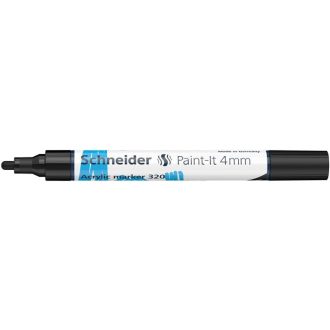  Dekormarker, akril, 4 mm, SCHNEIDER "Paint-It 320", fekete