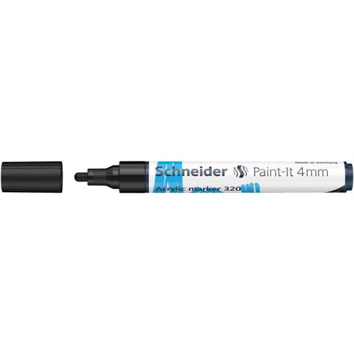 Dekormarker, akril, 4 mm, SCHNEIDER "Paint-It 320", fekete
