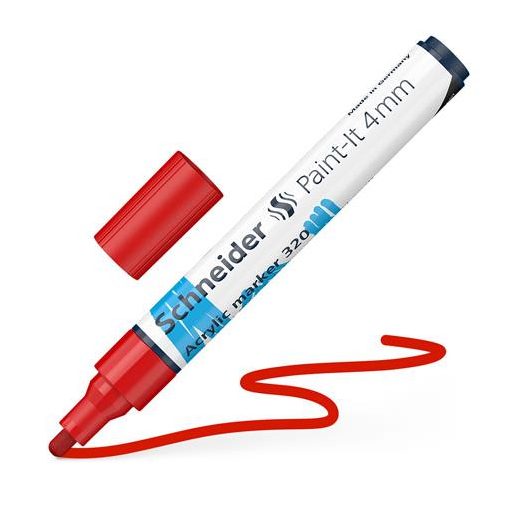 Dekormarker, akril, 4 mm, SCHNEIDER "Paint-It 320", piros