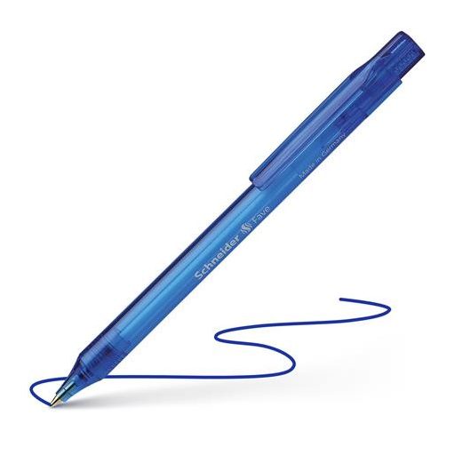 Golyóstoll, 0,5 mm, nyomógombos, SCHNEIDER "Fave", kék