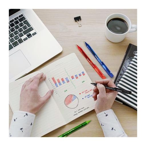 Golyóstoll, 0,5 mm, nyomógombos, SCHNEIDER "Fave", kék