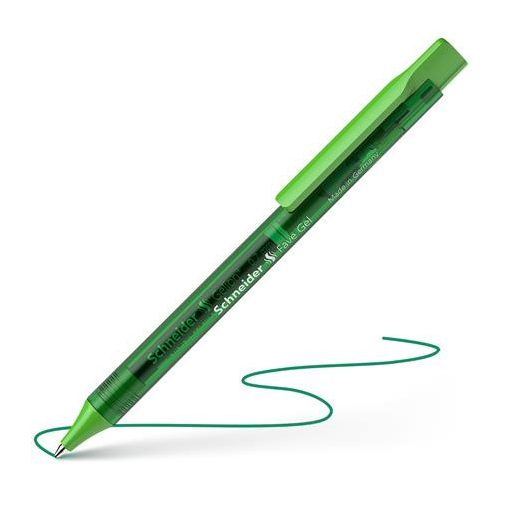 Zseléstoll, 0,4 mm, nyomógombos, SCHNEIDER "Fave Gel", zöld