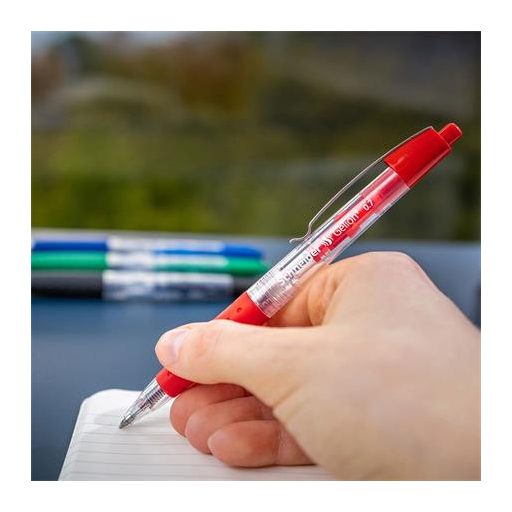 Zseléstoll, 0,4 mm, nyomógombos, SCHNEIDER "Gelion +", piros