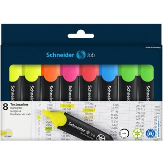   Szövegkiemelő készlet, 1-5 mm, SCHNEIDER "Job 150", 6+2 szín